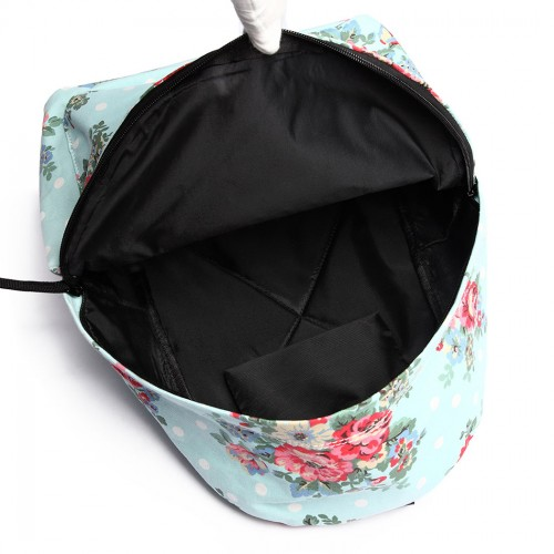 Miss Lulu Large Light Blue Flower Polka Dot Backpack - Stylish & Durable