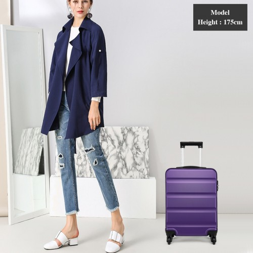Kono 19 Inch ABS Hard Shell Suitcase with TSA Lock - Purple | Lightweight & Durable Cabin Luggage
