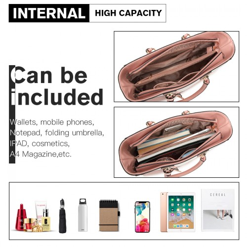 Miss Lulu Leather Look Geometric Ombre Handbag - Nude