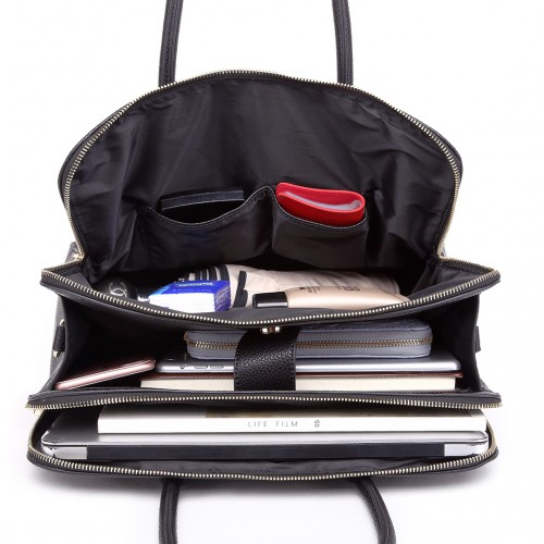 Miss Lulu Textured PU Leather Medium Size Classic Tote Bag Shoulder Bag - Stylish and Functional