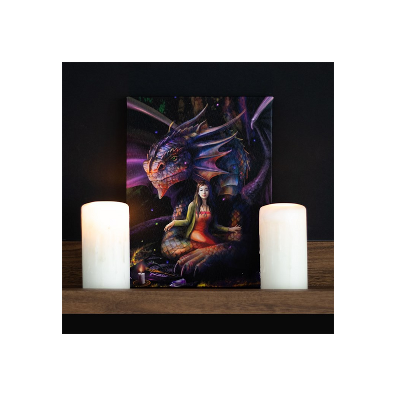 19x25cm Spirit Dragon Canvas Wall Print Plaque by Anne Stokes