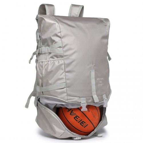Kono Large Capacity Basketball Sports Fitness Backpack - Grey | EQ2302