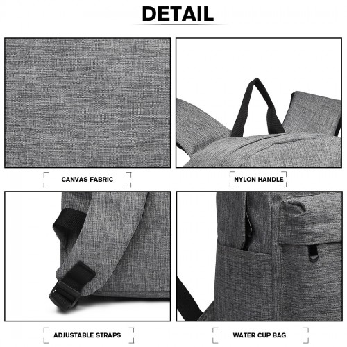 Kono Durable Polyester Everyday Backpack With Sleek Design - Grey