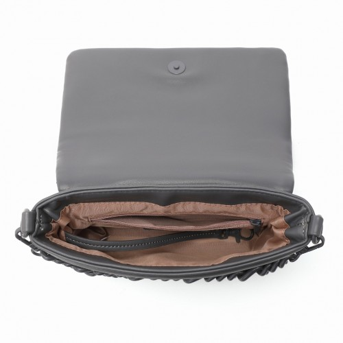 Miss Lulu Chic Quilted Shoulder Bag With Chain Strap - Grey | Elegant & Stylish Handbag