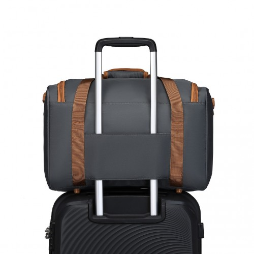 Kono Spacious Travel Storage Bag Handbag - Grey And Brown - Perfect for Modern Travelers