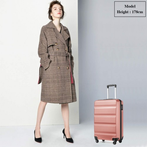 Kono 19 Inch Cabin Size Carry On Suitcase - Lightweight ABS Hardshell with Secure TSA Lock - Nude