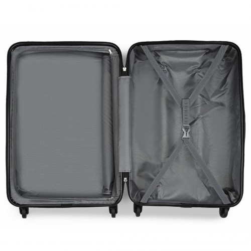 Kono 24-Inch Lightweight Check-in Suitcase - Durable ABS+PC with 3-Digit Secure Lock - Grey