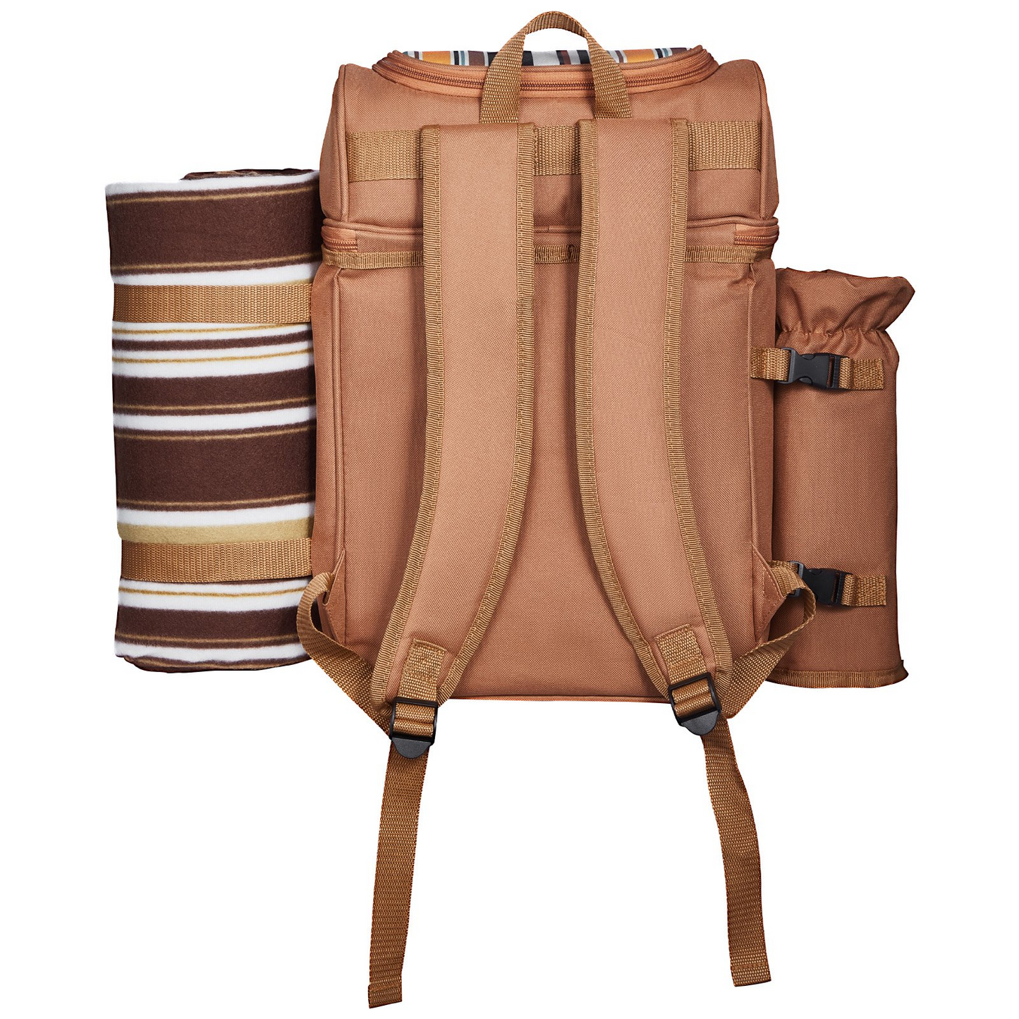 VEVOR Picnic Backpack for 4 with Insulated Cooler, Wine Holder, Blanket, Plates & Cutlery - Brown