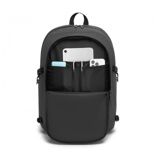 Kono Modern Urban Style Laptop Backpack – School & Commuter Rucksack with USB & Type-C Charging Port - Dark Grey