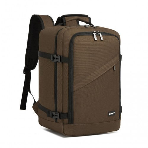 Kono Multi-purpose Business Carry-On Backpack – Fits 15.6" Laptop, Ideal for Work, Travel & Daily Commute - Brown