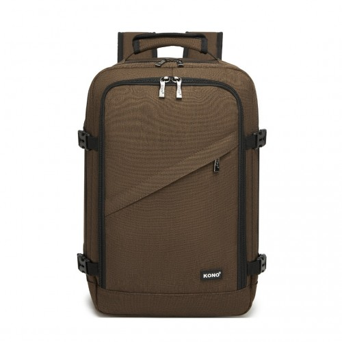 Kono Multi-purpose Business Carry-On Backpack – Fits 15.6" Laptop, Ideal for Work, Travel & Daily Commute - Brown