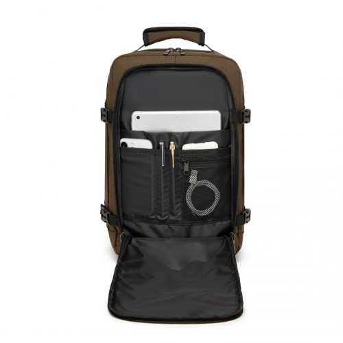 Kono Multi-purpose Business Carry-On Backpack – Fits 15.6" Laptop, Ideal for Work, Travel & Daily Commute - Brown