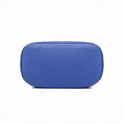 Miss Lulu Stylish Faux Leather Backpack - Secure Daypack with Magnetic Snap Closure - Fashionable Navy PU Leather Travel Bag