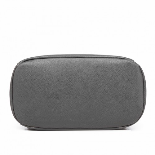 Miss Lulu Stylish Faux Leather Backpack - Secure Grey Daypack with Magnetic Snap Closure | Fashionable PU Leather Travel Bag