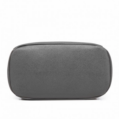 Miss Lulu Stylish Faux Leather Backpack - Secure Grey Daypack with Magnetic Snap Closure | Fashionable PU Leather Travel Bag