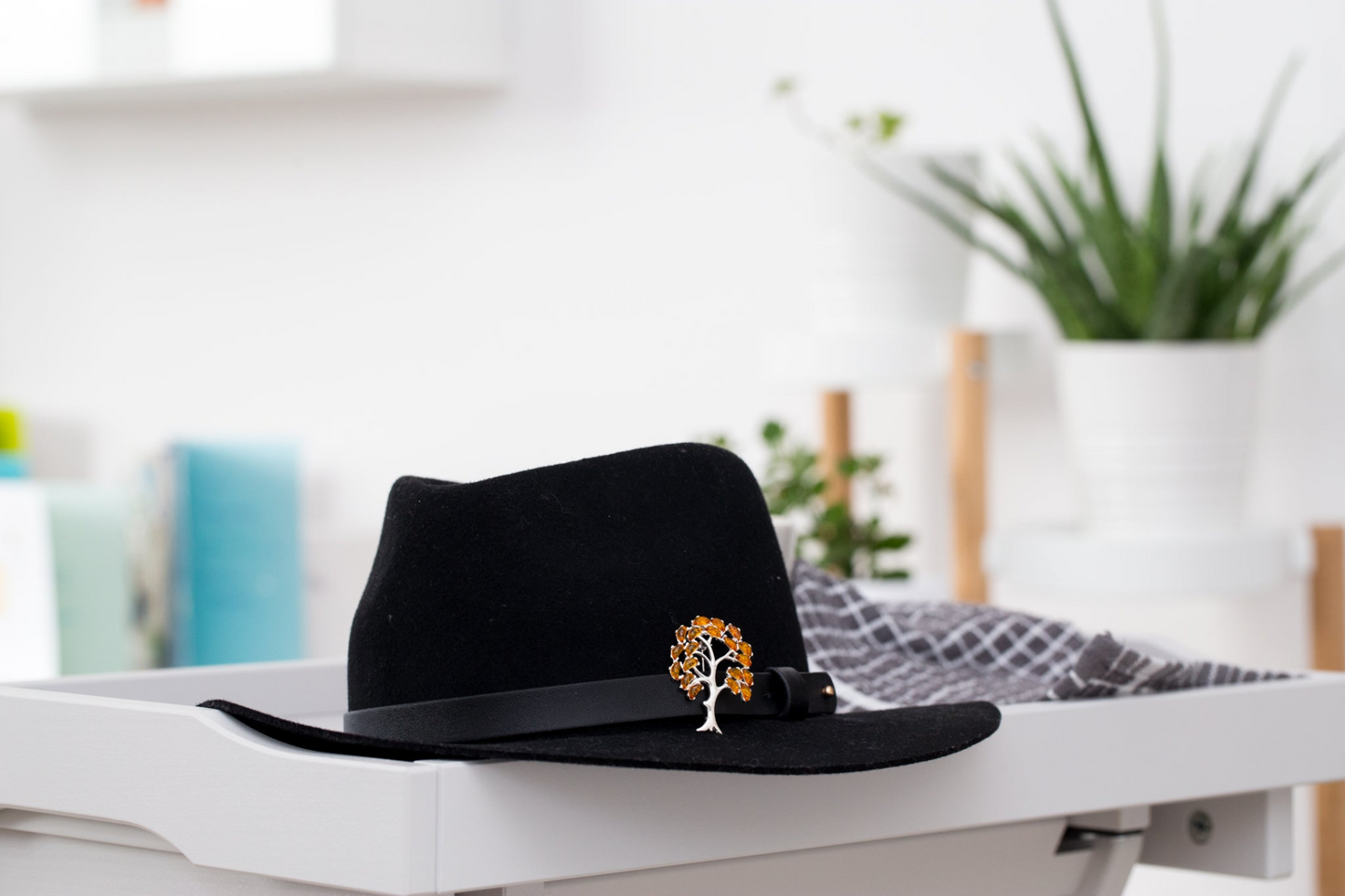 Colourful Large Amber Tree Brooch - Handcrafted Sterling Silver with Baltic Amber Stones