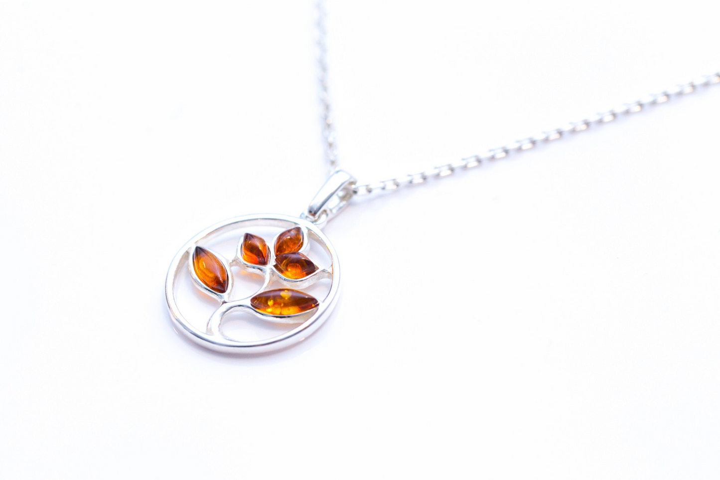 Amber Tree Charm Pendant