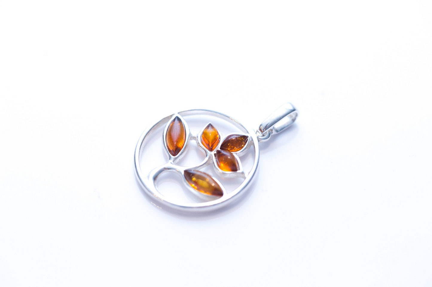 Amber Tree Charm Pendant