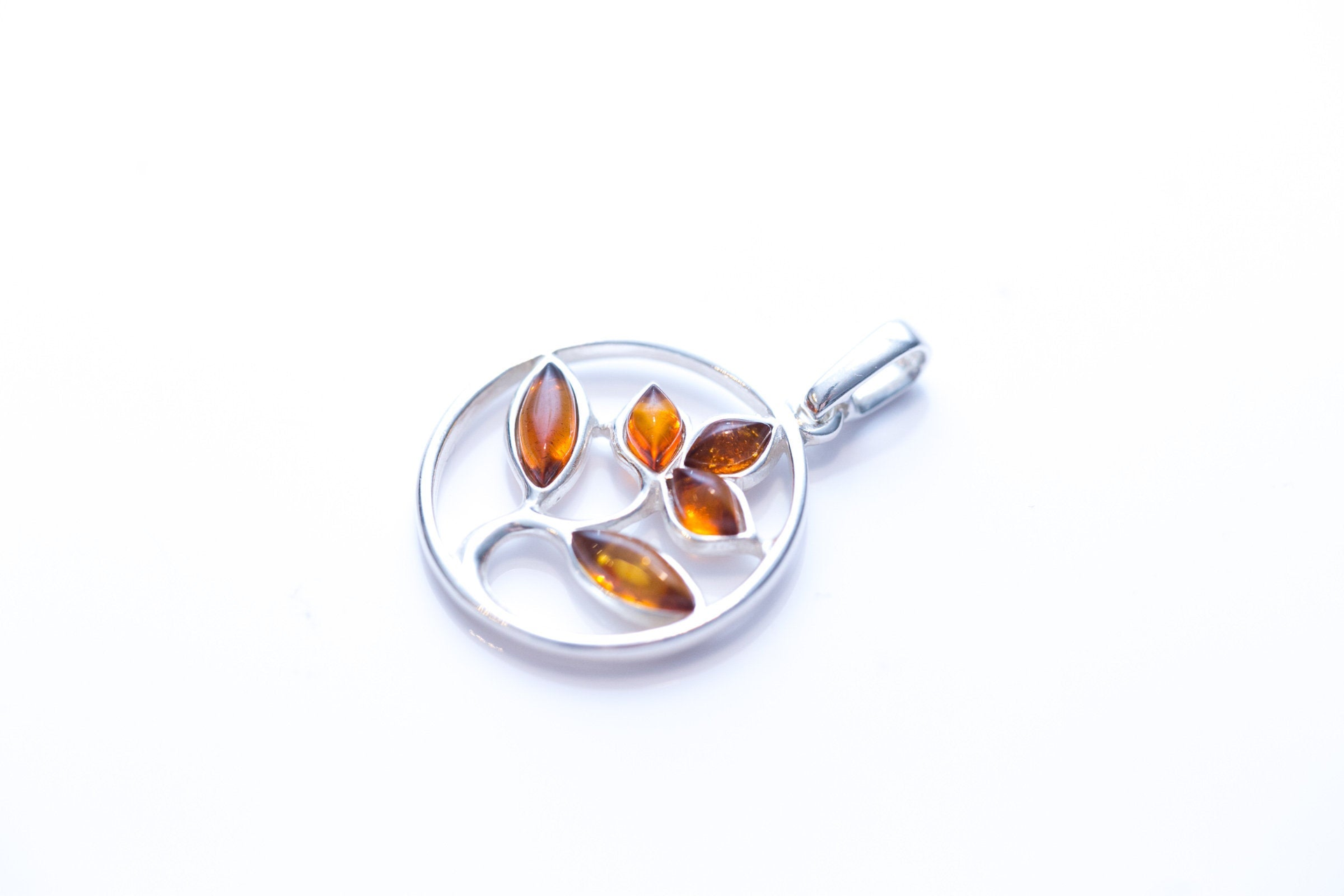 Amber Tree Charm Pendant