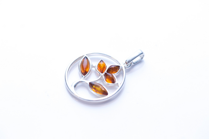 Amber Tree Charm Pendant