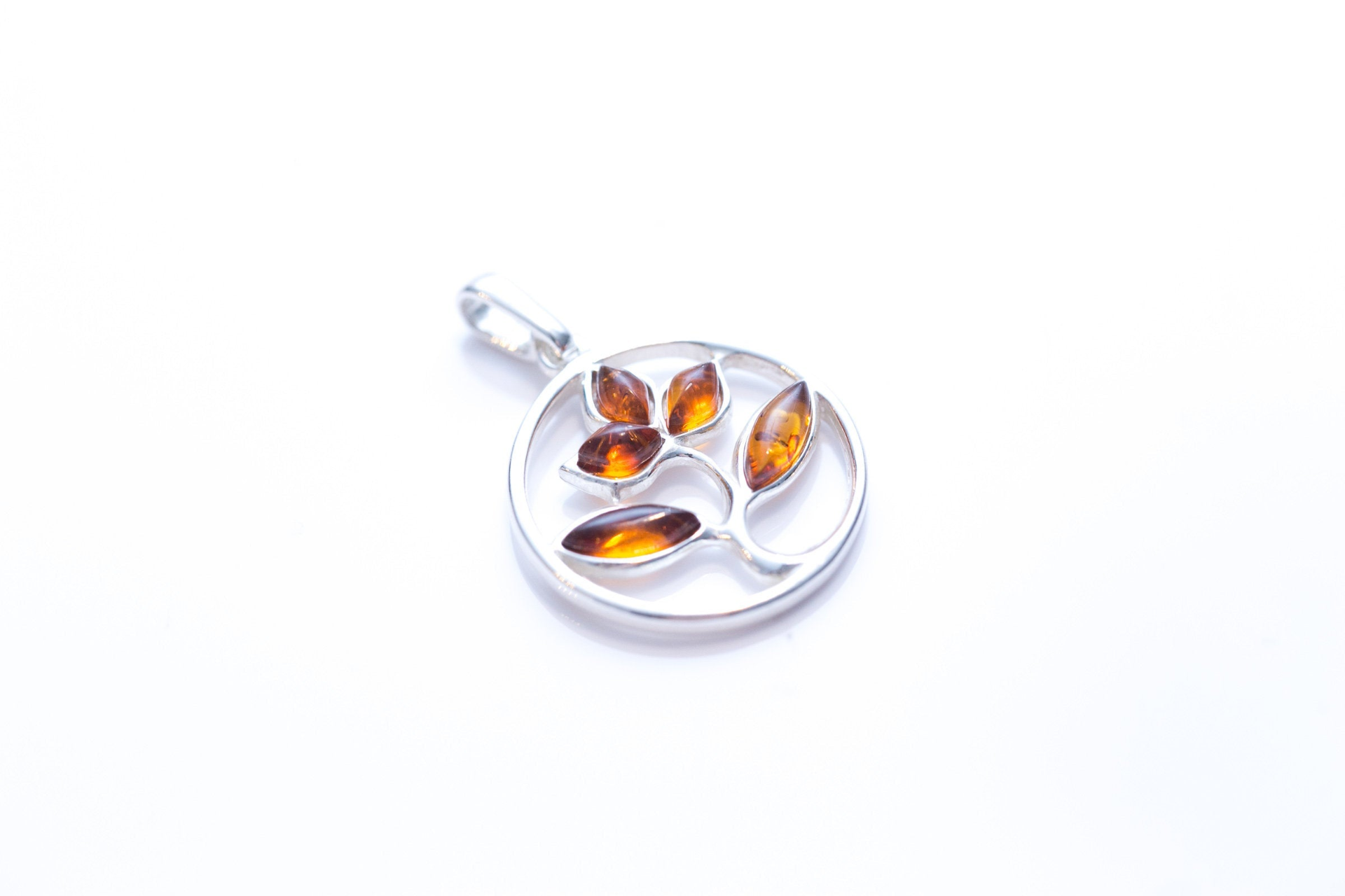 Amber Tree Charm Pendant