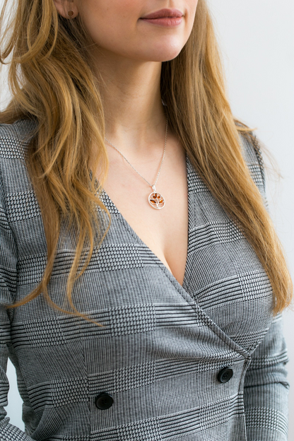 Amber Tree Charm Pendant