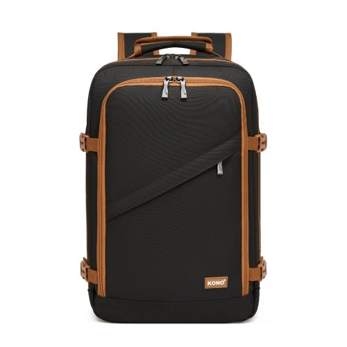 Kono Multi-purpose Business Carry-On Backpack - Fits 15.6" Laptop, Ideal for Work, Travel & Daily Commute - Black and Brown