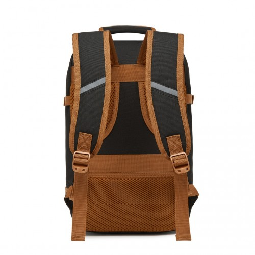 Kono Multi-purpose Business Carry-On Backpack - Fits 15.6" Laptop, Ideal for Work, Travel & Daily Commute - Black and Brown