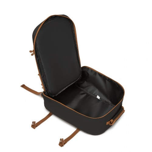 Kono Multi-purpose Business Carry-On Backpack - Fits 15.6" Laptop, Ideal for Work, Travel & Daily Commute - Black and Brown