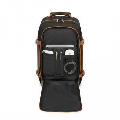 Kono Multi-purpose Business Carry-On Backpack - Fits 15.6" Laptop, Ideal for Work, Travel & Daily Commute - Black and Brown