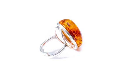 Big Amber Cocktail Ring