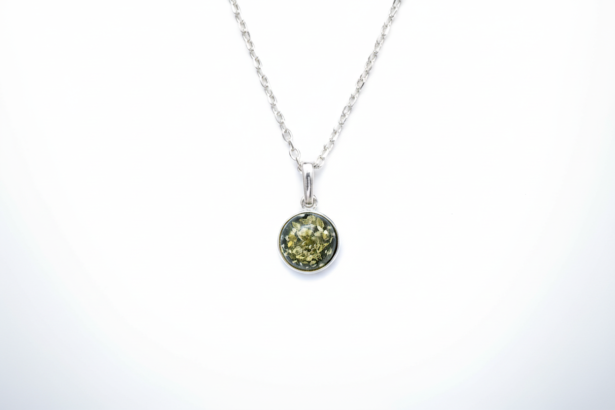ESSENTIALS Mini Green Amber Pendant