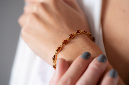 Gold Plated Dainty Oval Bracelet