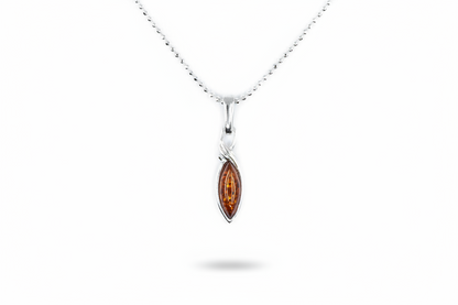 Minimal Leaf Amber Pendant