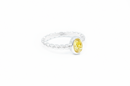 Yellow Amber Bubble Stacking Ring