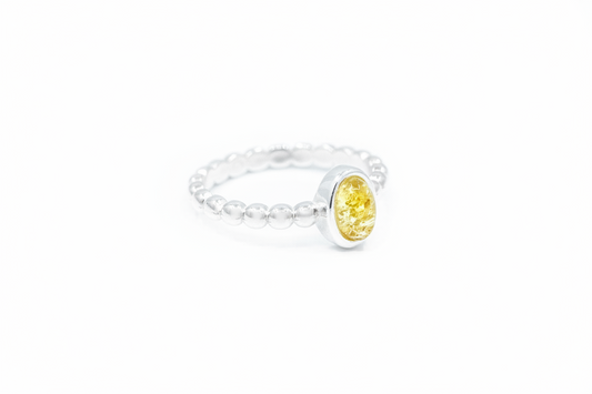 Yellow Amber Bubble Stacking Ring