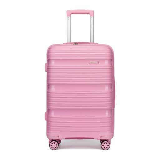 KSK2492 - Kono 24-Inch PP Hardshell Suitcase – Durable Checked Luggage with TSA Lock & 360° Spinner Silent Wheels - Pink
