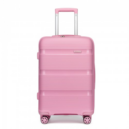 KSK2492 - Kono 24-Inch PP Hardshell Suitcase – Durable Checked Luggage with TSA Lock & 360° Spinner Silent Wheels - Pink