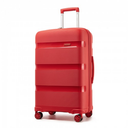 KSK2492 - Kono 28-Inch PP Hardshell Checked Luggage–Large Lightweight Suitcase with TSA Lock, 360° Spinner Wheels - Red