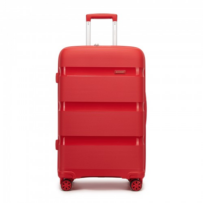 KSK2492 - Kono 28-Inch PP Hardshell Checked Luggage–Large Lightweight Suitcase with TSA Lock, 360° Spinner Wheels - Red