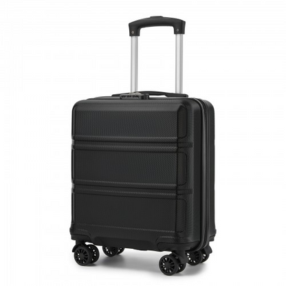 Kono 16 Inch ABS Hard Shell Under-Seat Cabin Suitcase with Spinner Wheels - Black | Lightweight & Durable Travel Companion