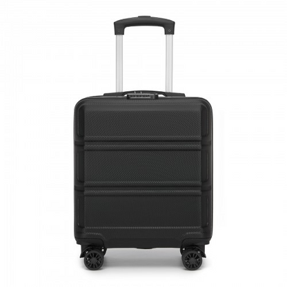 Kono 16 Inch ABS Hard Shell Under-Seat Cabin Suitcase with Spinner Wheels - Black | Lightweight & Durable Travel Companion