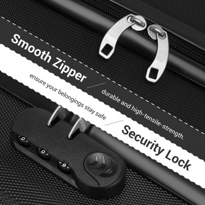 Kono 16 Inch ABS Hard Shell Under-Seat Cabin Suitcase with Spinner Wheels - Black | Lightweight & Durable Travel Companion