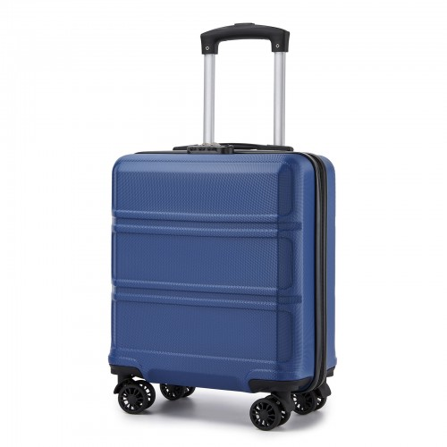 Kono 16 Inch ABS Hard Shell Under-Seat Cabin Suitcase with Spinner Wheels - Navy | Lightweight & Durable Travel Companion