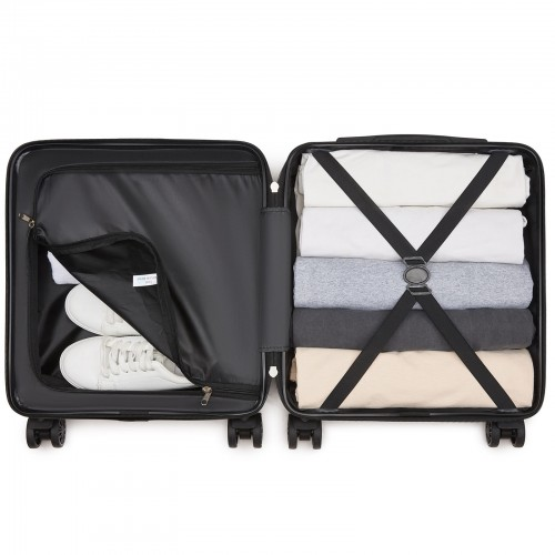 Kono 16 Inch ABS Hard Shell Under-Seat Cabin Suitcase with Spinner Wheels - Navy | Lightweight & Durable Travel Companion