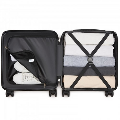 Kono 16 Inch ABS Hard Shell Under-Seat Cabin Suitcase with Spinner Wheels - Navy | Lightweight & Durable Travel Companion