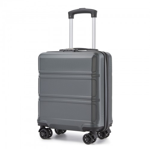 Kono 16 Inch ABS Hard Shell Under-Seat Cabin Suitcase with Spinner Wheels - Grey