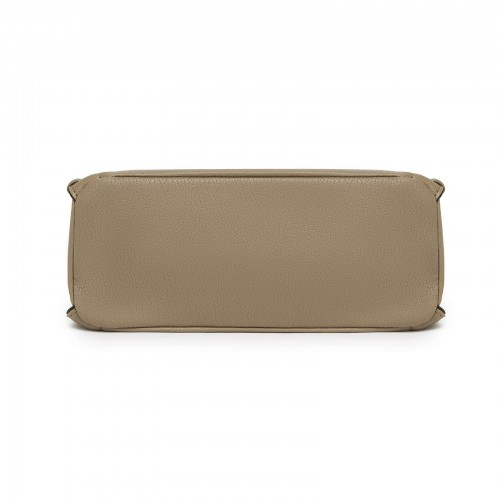 Miss Lulu Textured PU Leather Crossbody Handbag with Woven Accents for Women - Khaki | HBM2509