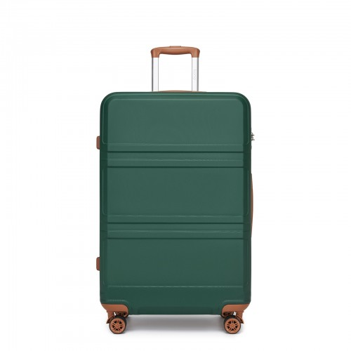 K1871-1L - Kono ABS 28 Inch Sculpted Horizontal Design Suitcase - Green And Brown