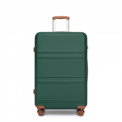 K1871-1L - Kono ABS 28 Inch Sculpted Horizontal Design Suitcase - Green And Brown